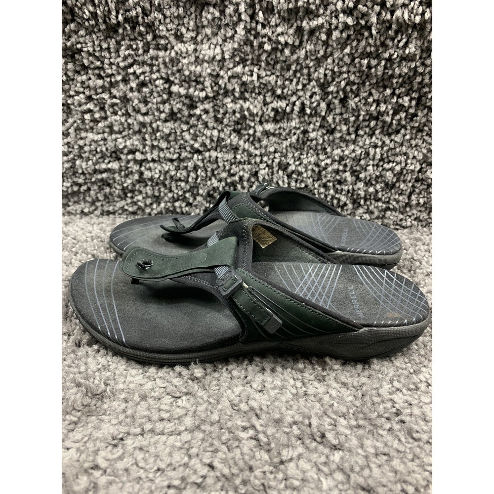 Merrell Pansy Black Suede Flip Flops Slide Hiking Thong Sandals Women Size 9